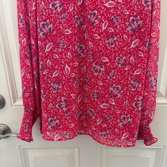 Joie Long Sleeve Ruffle Neck Blouse Large - Picture 8 of 9